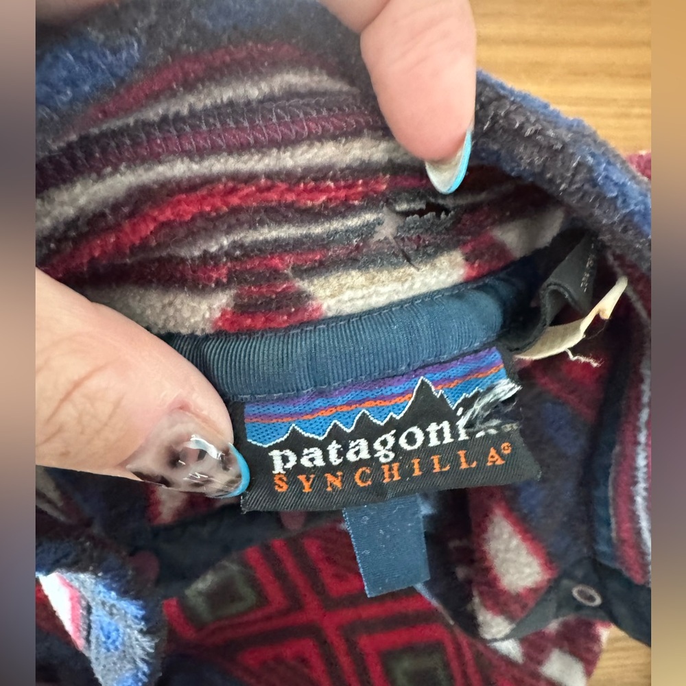 RARE Patagonia Men’s Synchilla Snap Native Pattern 96 Vintage - Picture 3 of 5